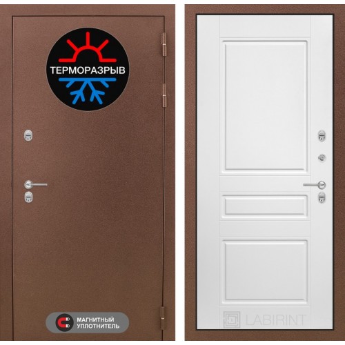 Входная дверь Термо Магнит 03 - Белый софт в Москве
