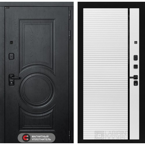 Входная дверь GRAND 22 - Белый софт, черная вставка в Москве