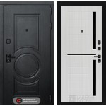 Входная дверь GRAND 02 - Сандал белый, стекло черное в Москве