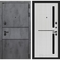 Входная дверь INFINITY 02 - Сандал белый, стекло черное