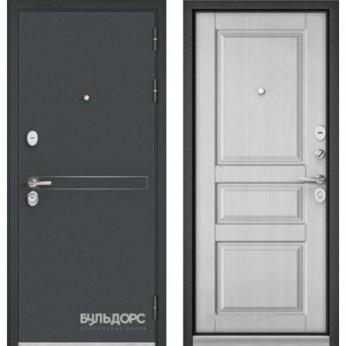 Входная дверь - Бульдорс STANDART 90 Черный шелк D4 / ларче белый9SD-2 в Москве