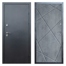 Входная дверь с терморазрывом -  Сибирь термо графит бетон темный лучи (TD)