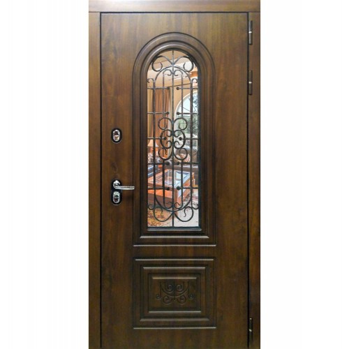 Входная дверь - ФОРТ ТЕРМОРАЗРЫВ 3к с окном и ковкой внутри белая 2100х960R в Москве